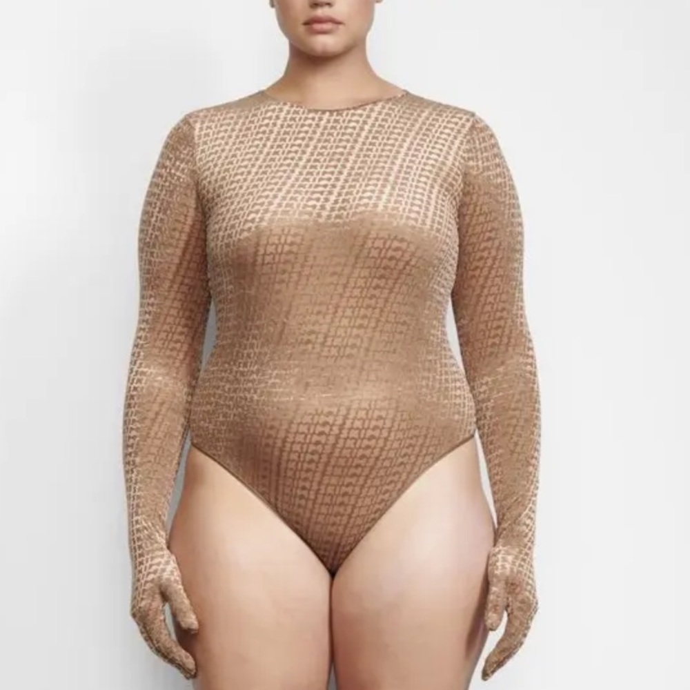 NWT Skims Velour Logo Glove Bodysuit Sz 4X